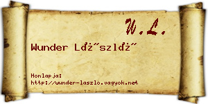Wunder László névjegykártya